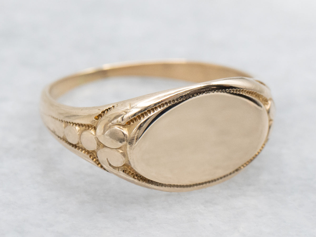 Antique Ostby and Barton Gold Signet Ring