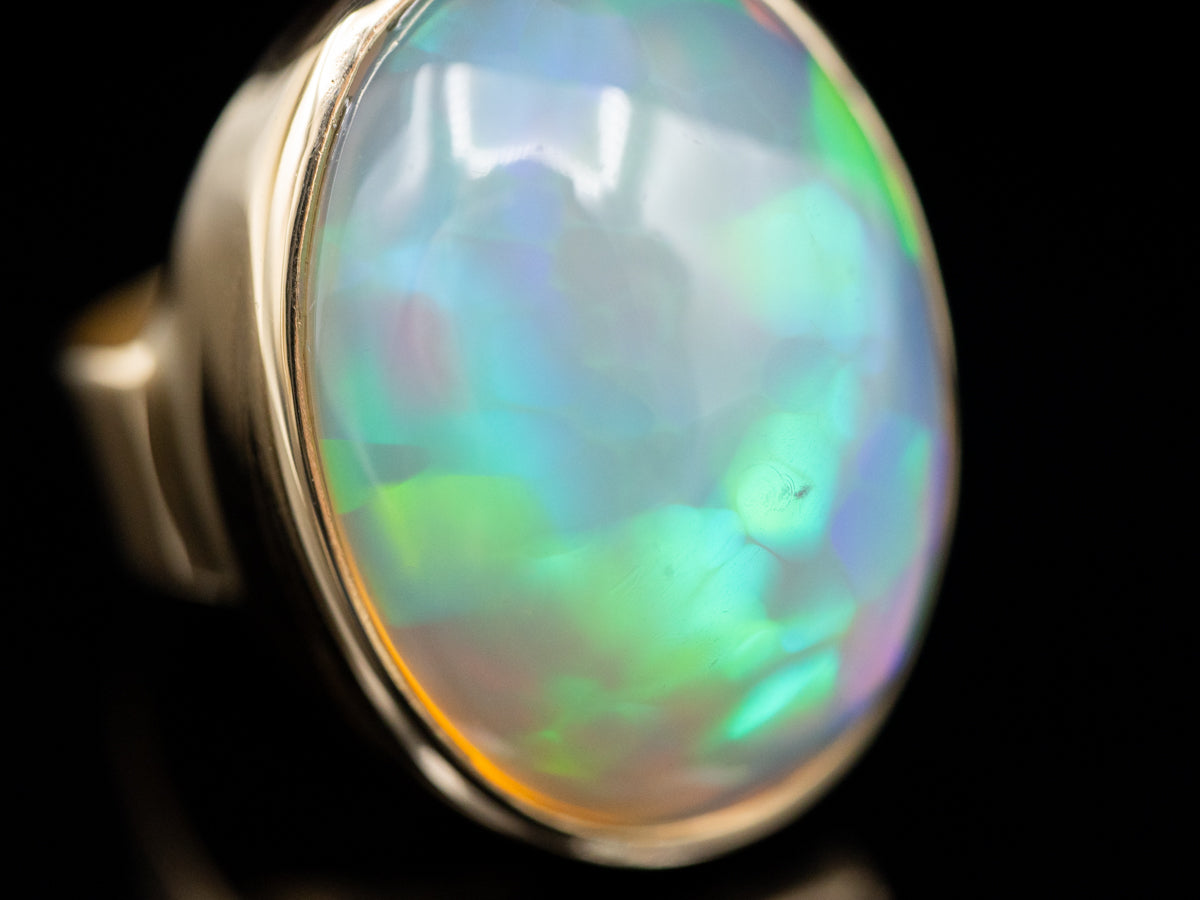 Bezel Set Opal Statement Ring