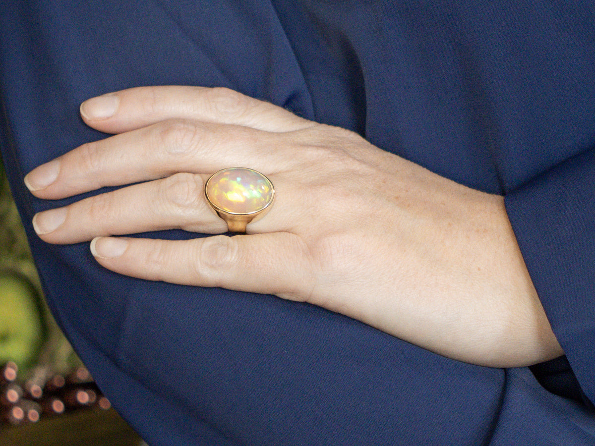 Bezel Set Opal Statement Ring