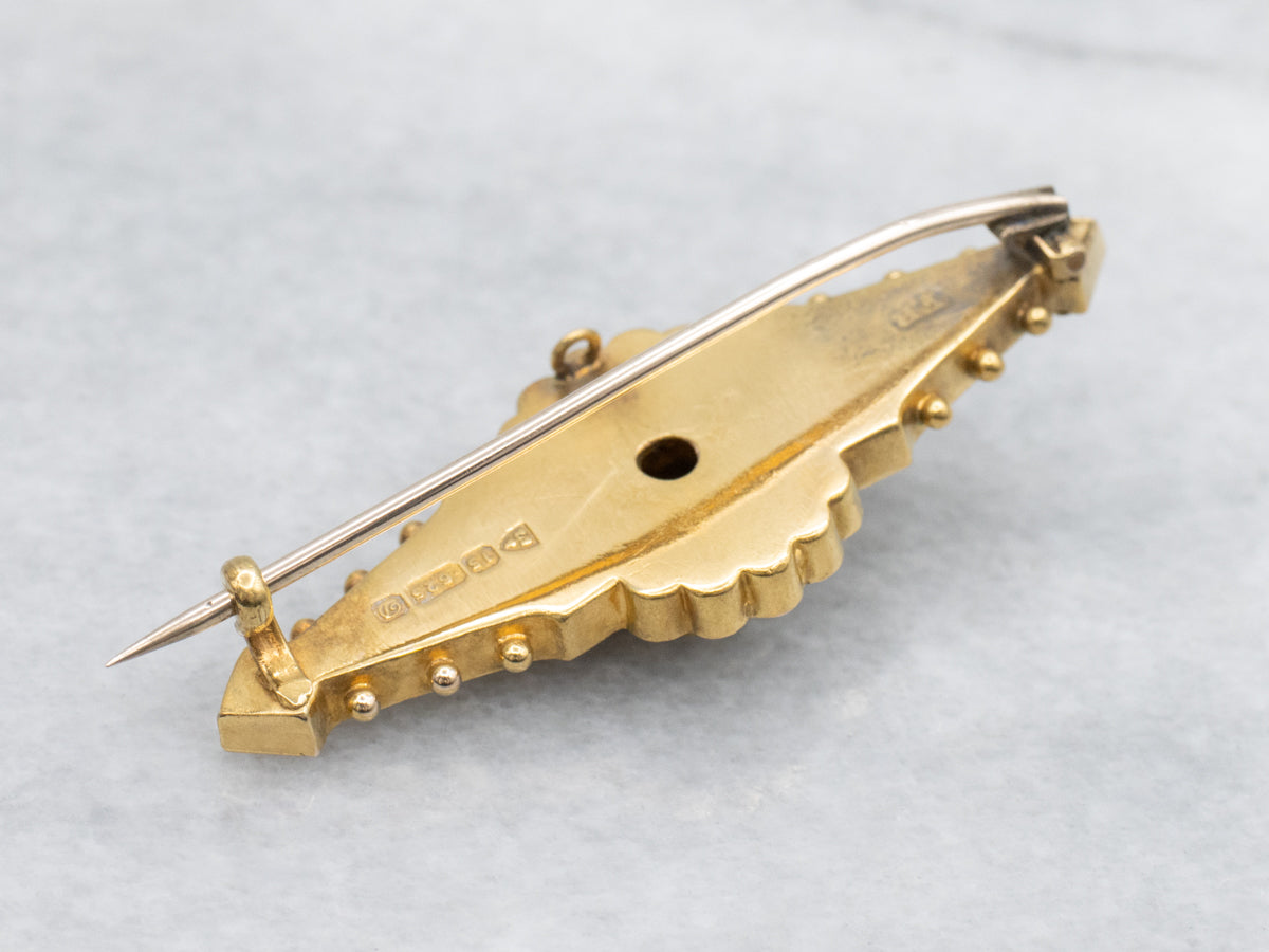 Antique Bloomed Gold Seed Pearl Brooch