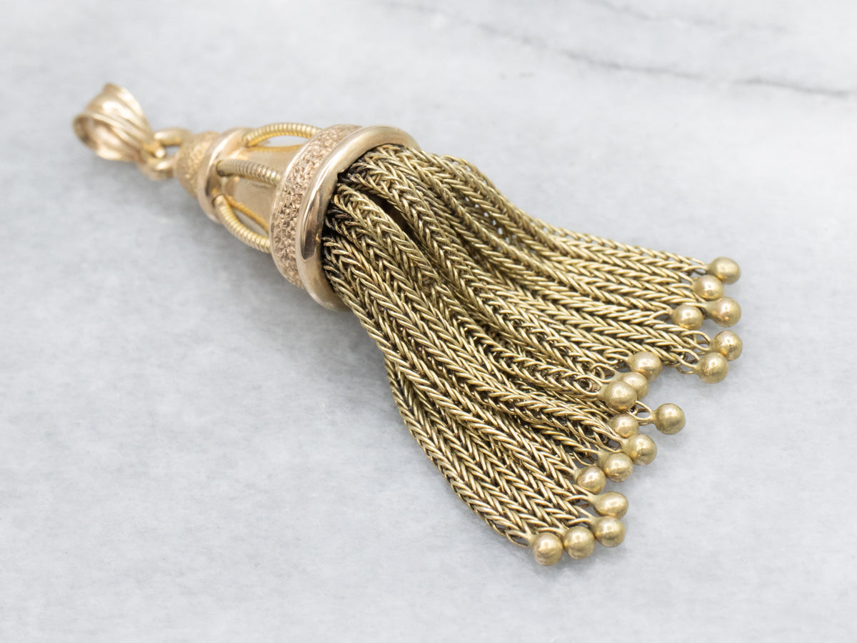 Victorian Gold Tassel Drop Pendant