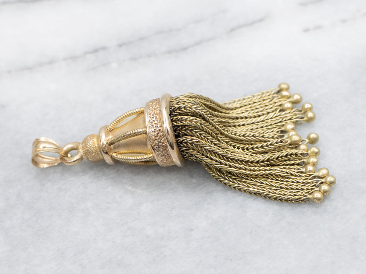 Victorian Gold Tassel Drop Pendant