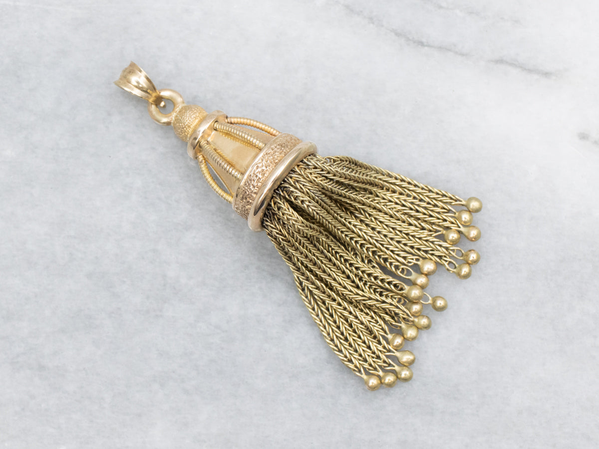 Victorian Gold Tassel Drop Pendant