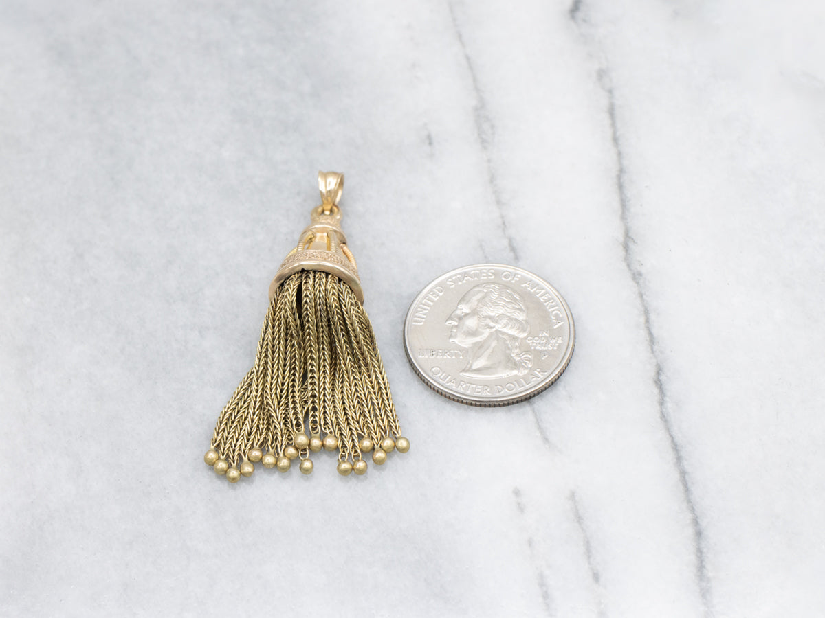 Victorian Gold Tassel Drop Pendant