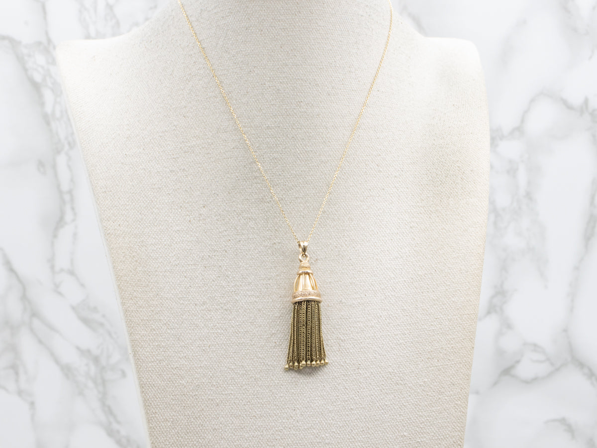 Victorian Gold Tassel Drop Pendant