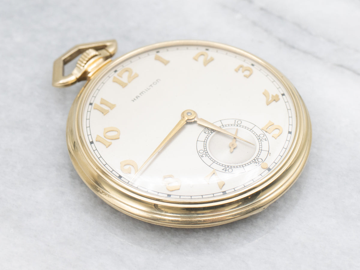Vintage Yellow Gold Hamilton Pocket Watch