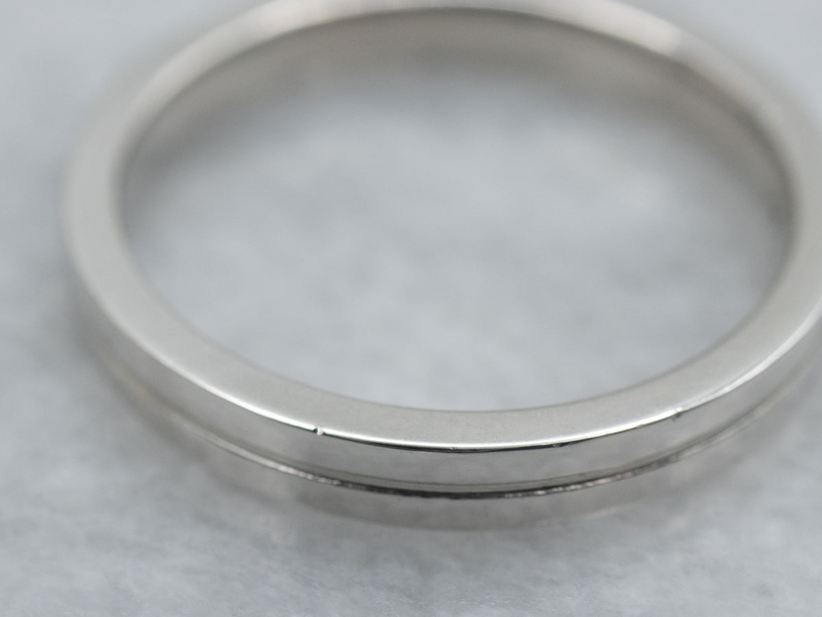Platinum Band With Grooved Center