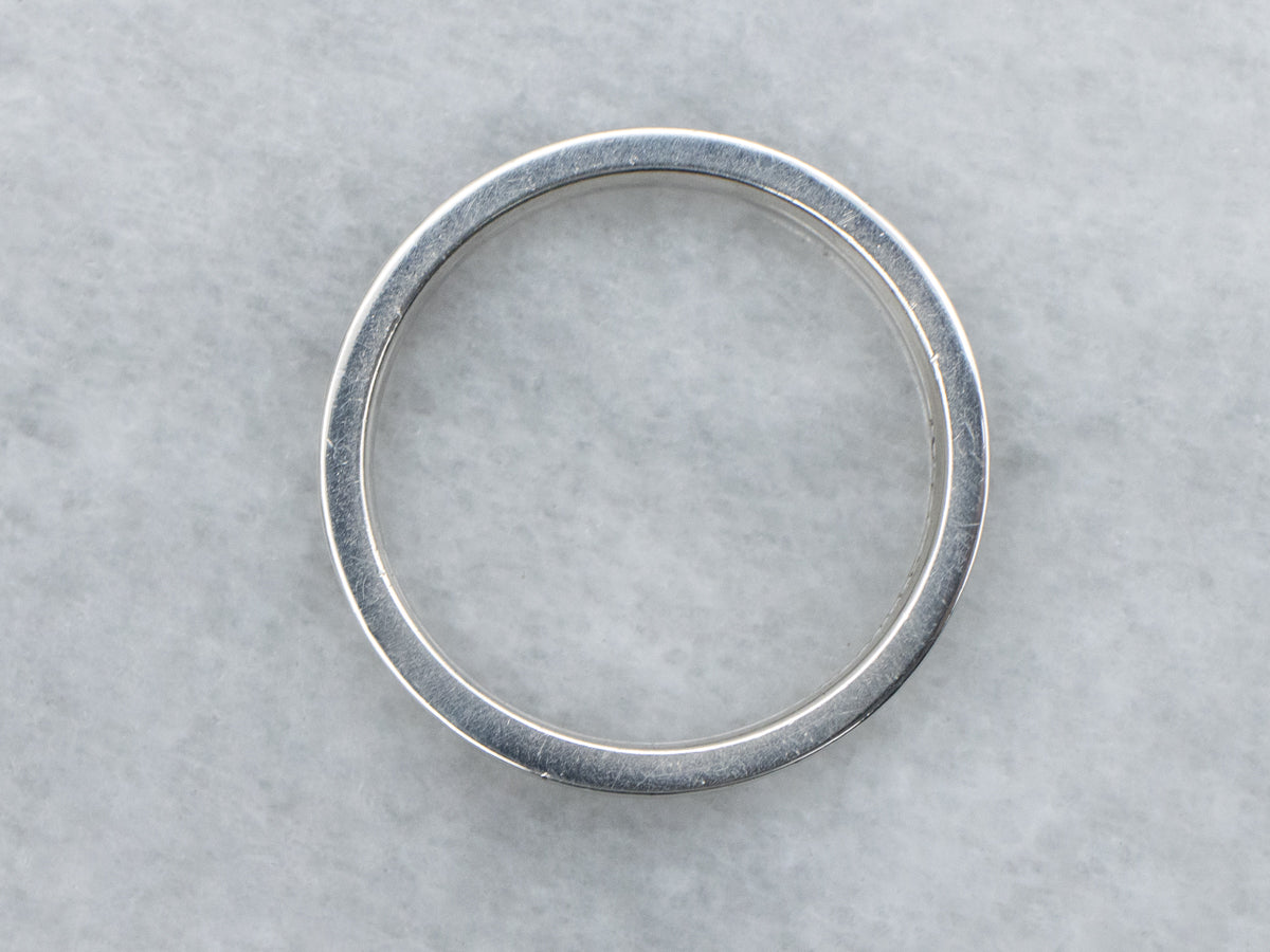 Platinum Band With Grooved Center