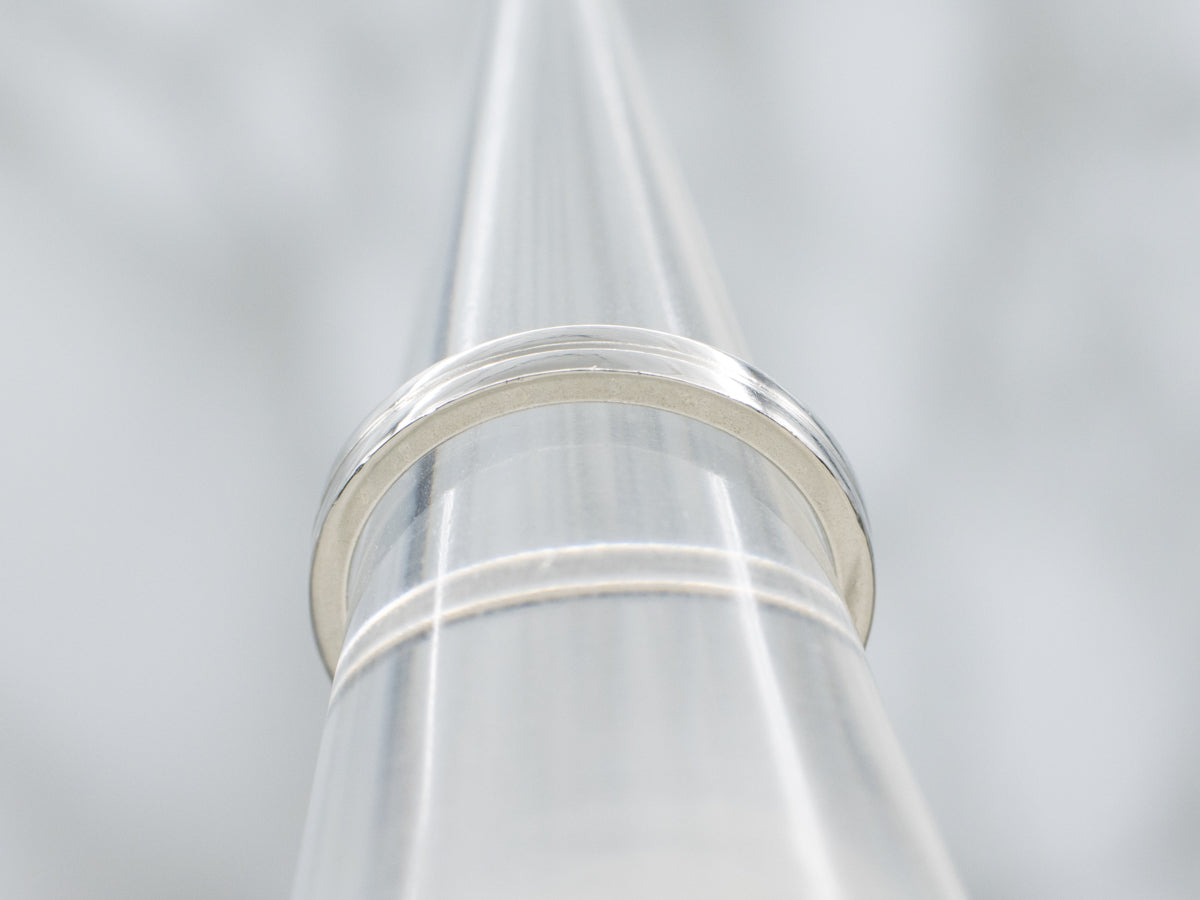 Platinum Band With Grooved Center