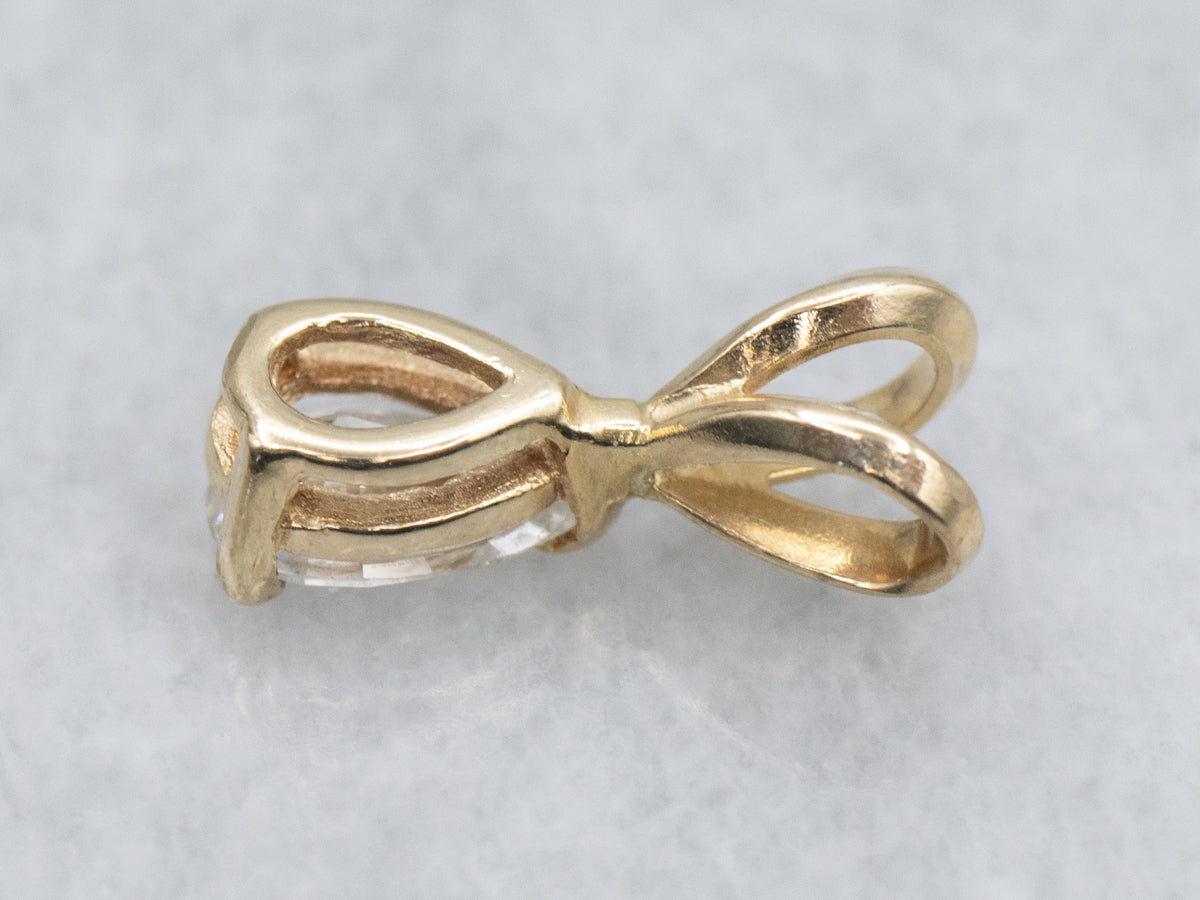 Pear-Cut Diamond Yellow Gold Solitaire Pendant