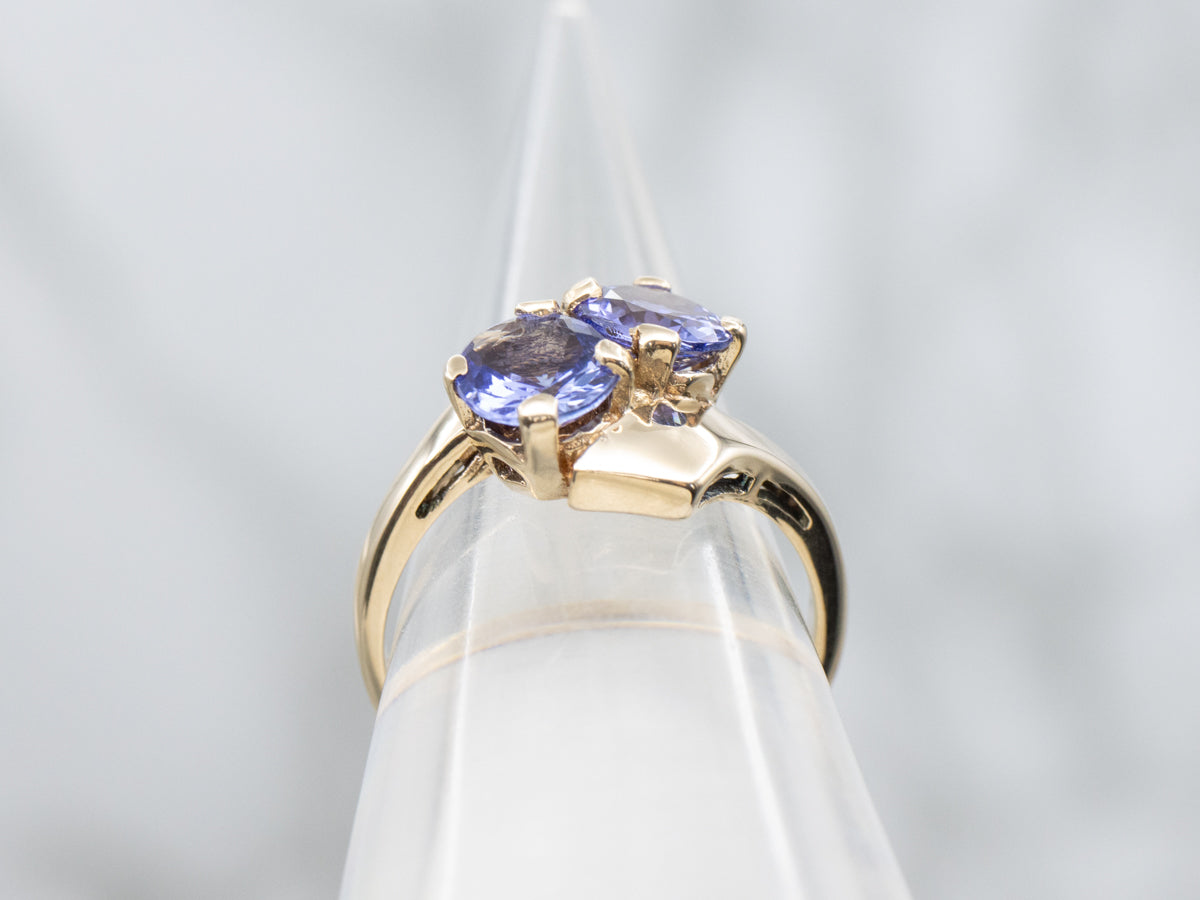 Vintage Gold and Tanzanite Bypass Ring