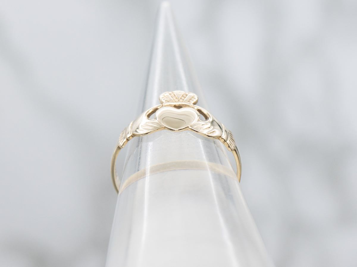 Classic Yellow Gold Irish Claddagh Ring