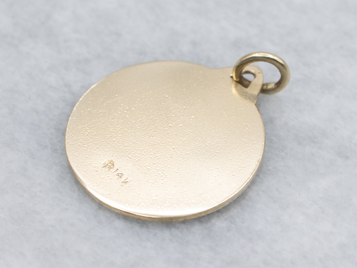 Religious Yellow Gold Chai Pendant