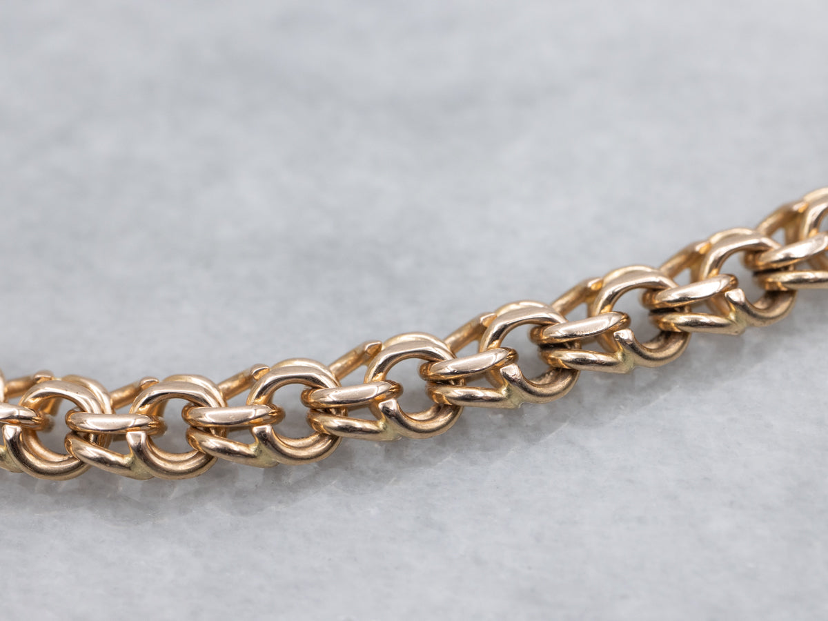 Polished Rose Gold Woven Link Bracelet