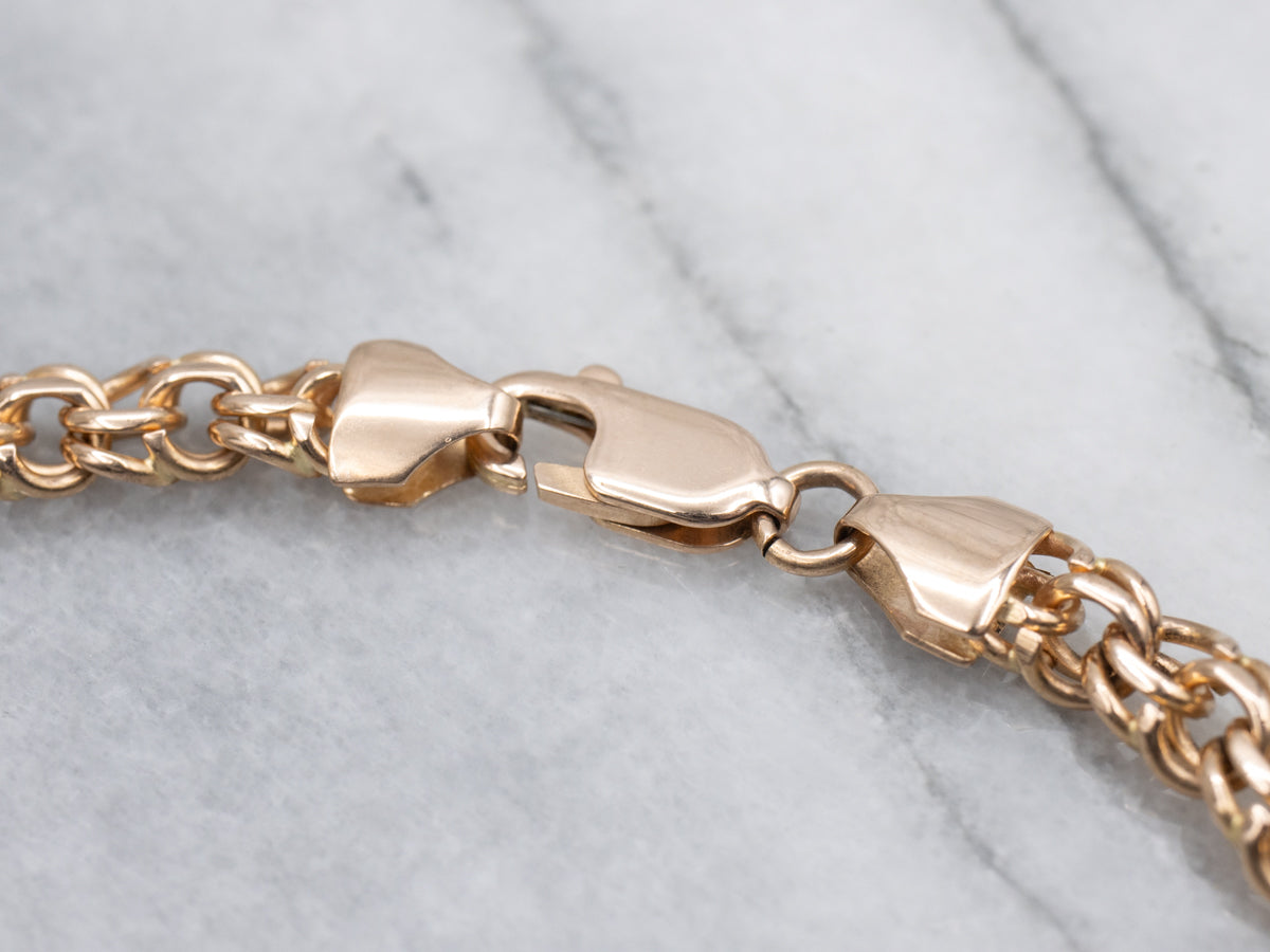 Polished Rose Gold Woven Link Bracelet