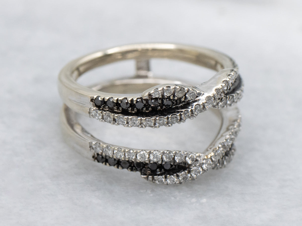 Modern Black and White Diamond Enhancer Band