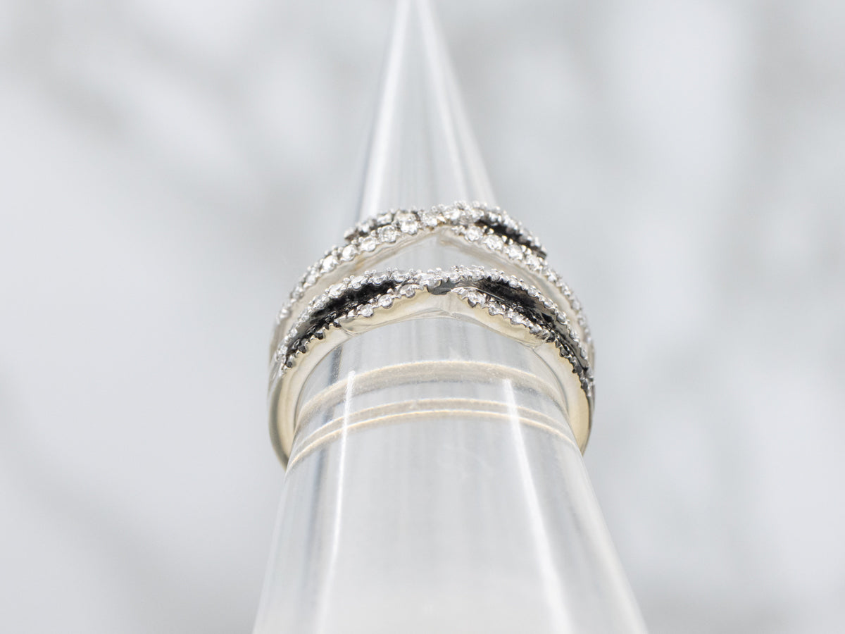 Modern Black and White Diamond Enhancer Band