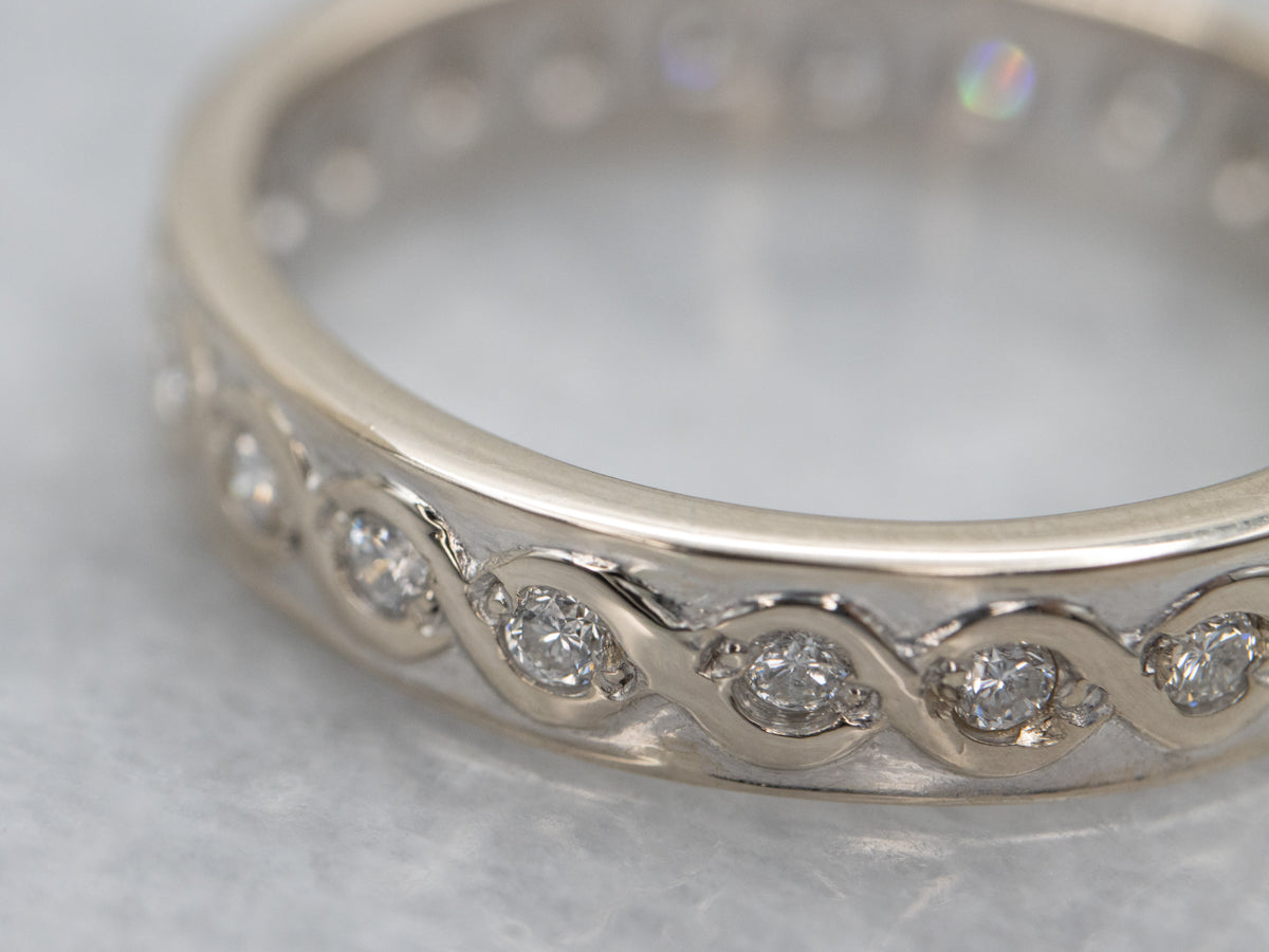 Looping White Gold Diamond Eternity Band