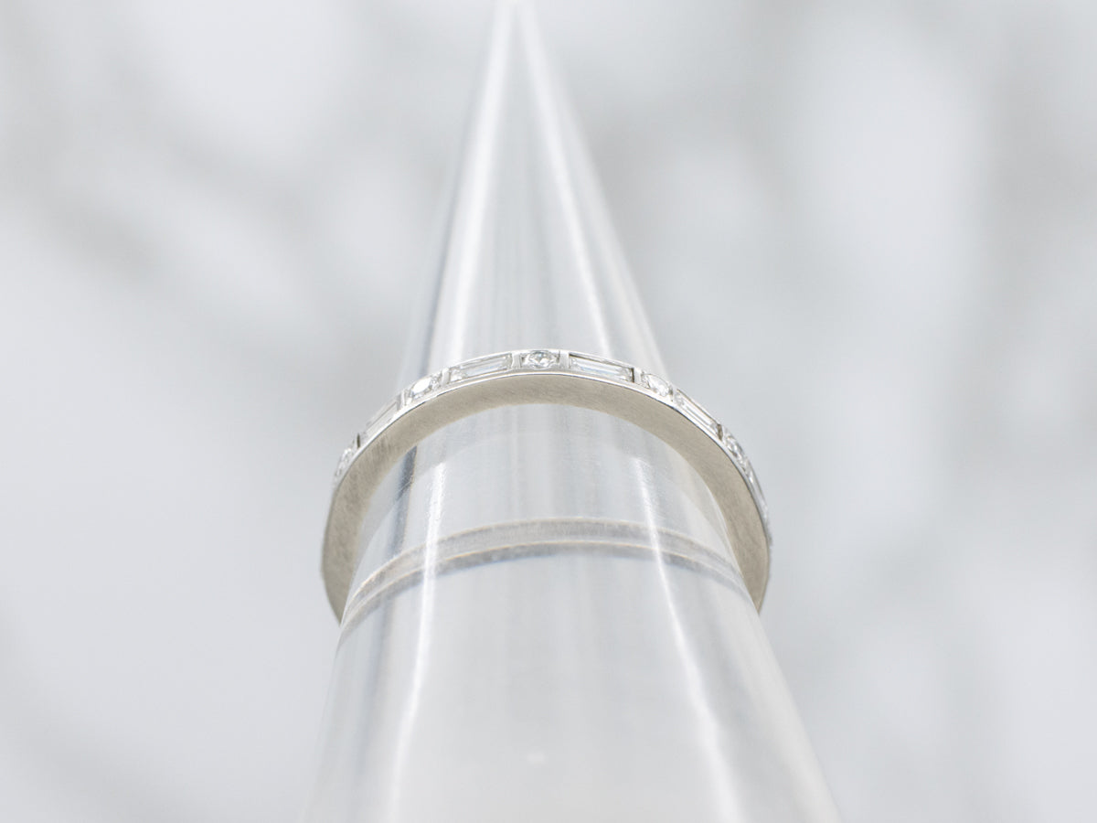 Mixed Cut Platinum and Diamond Eternity Band