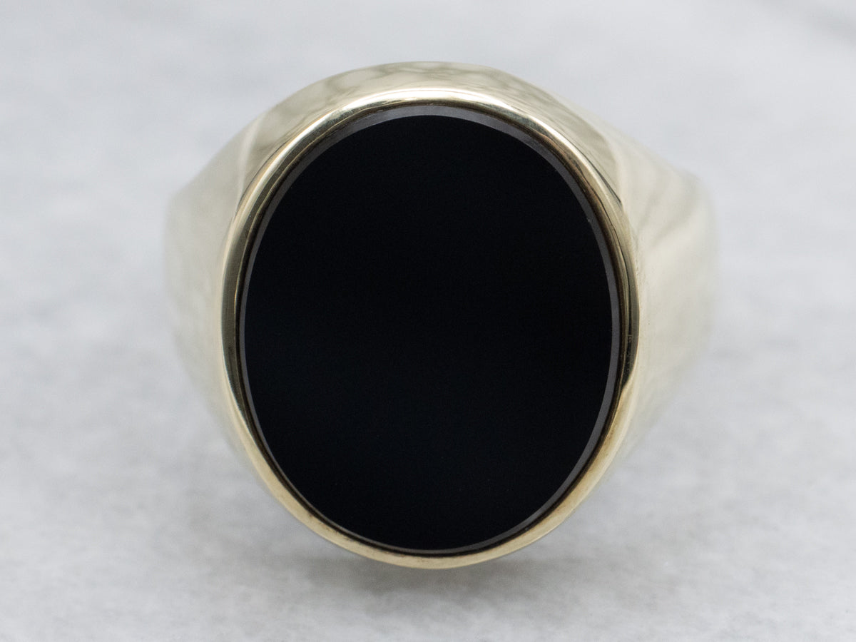 Men's Classic Gold Black Onyx Ring