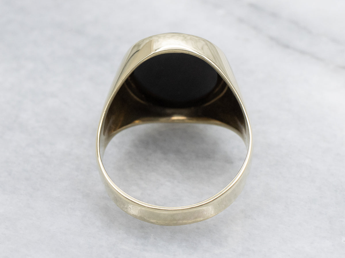 Men's Classic Gold Black Onyx Ring