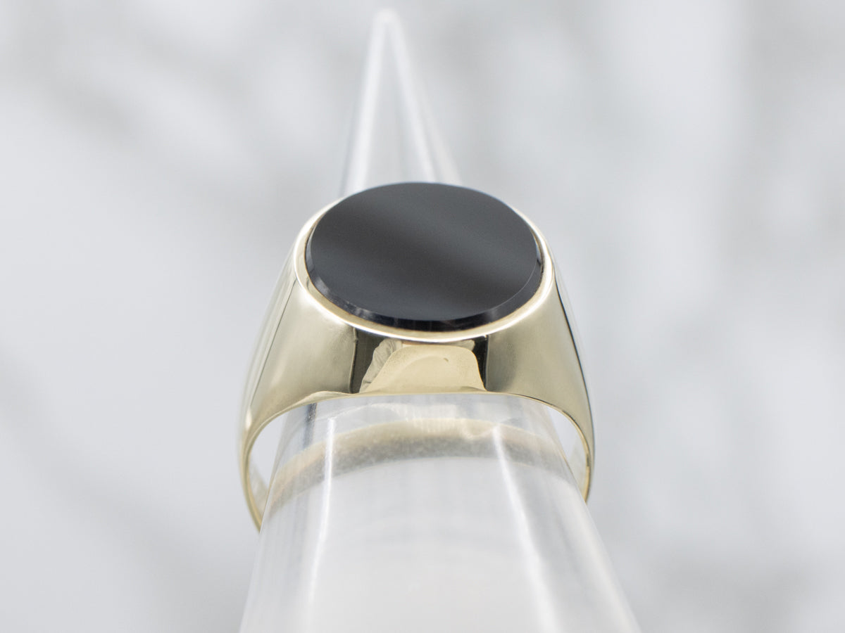 Men's Classic Gold Black Onyx Ring