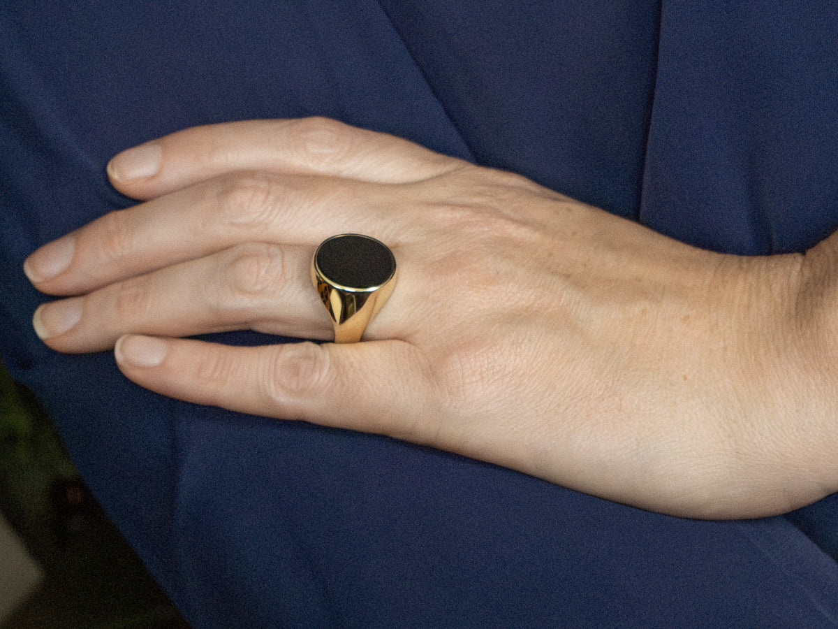 Men's Classic Gold Black Onyx Ring