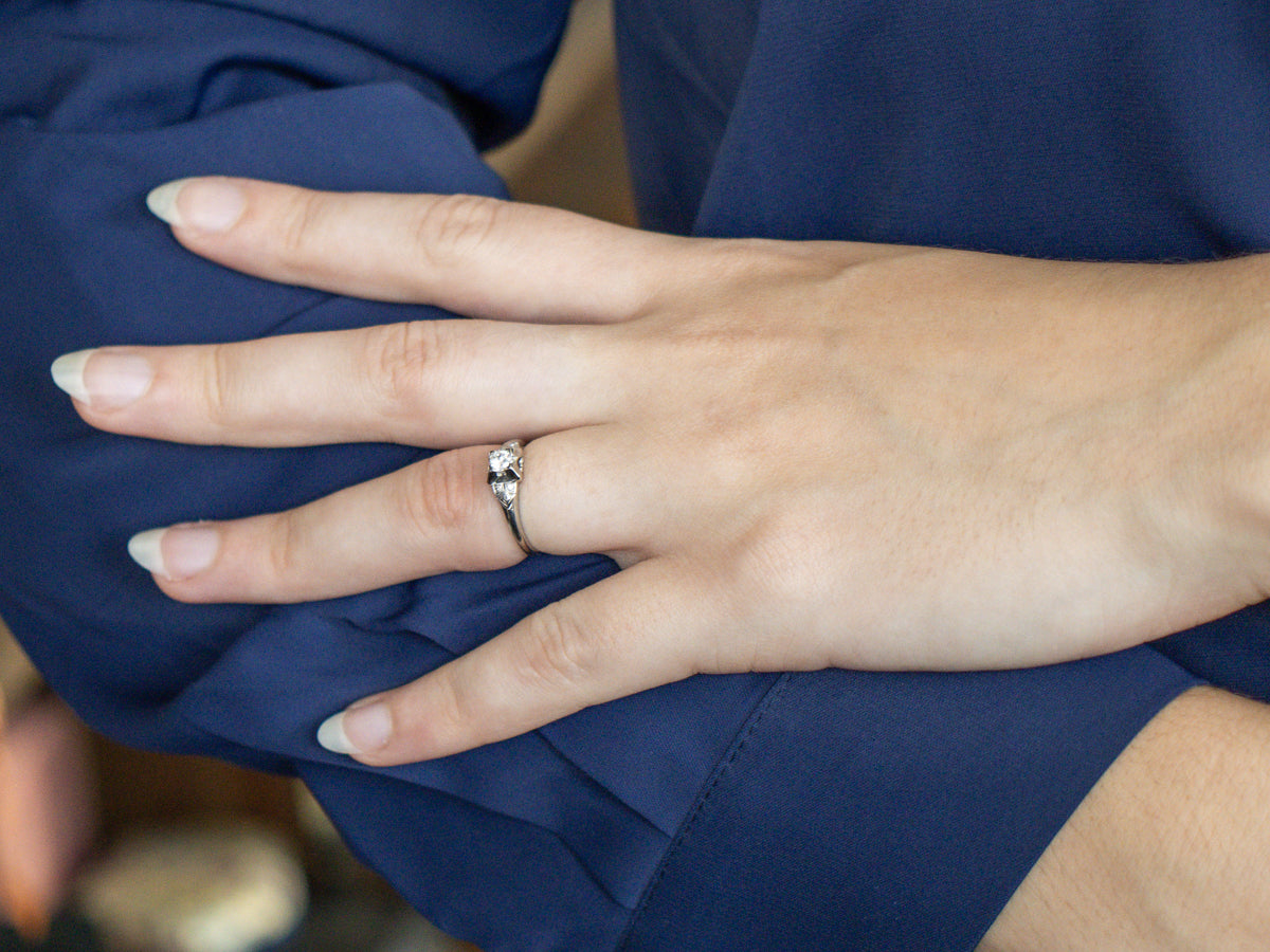 Late Art Deco Diamond White Gold Engagement Ring