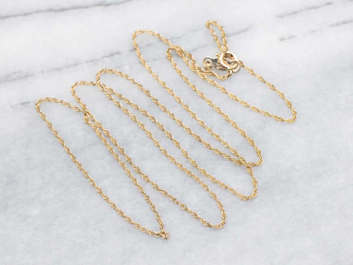 Long Yellow Gold Rope Chain