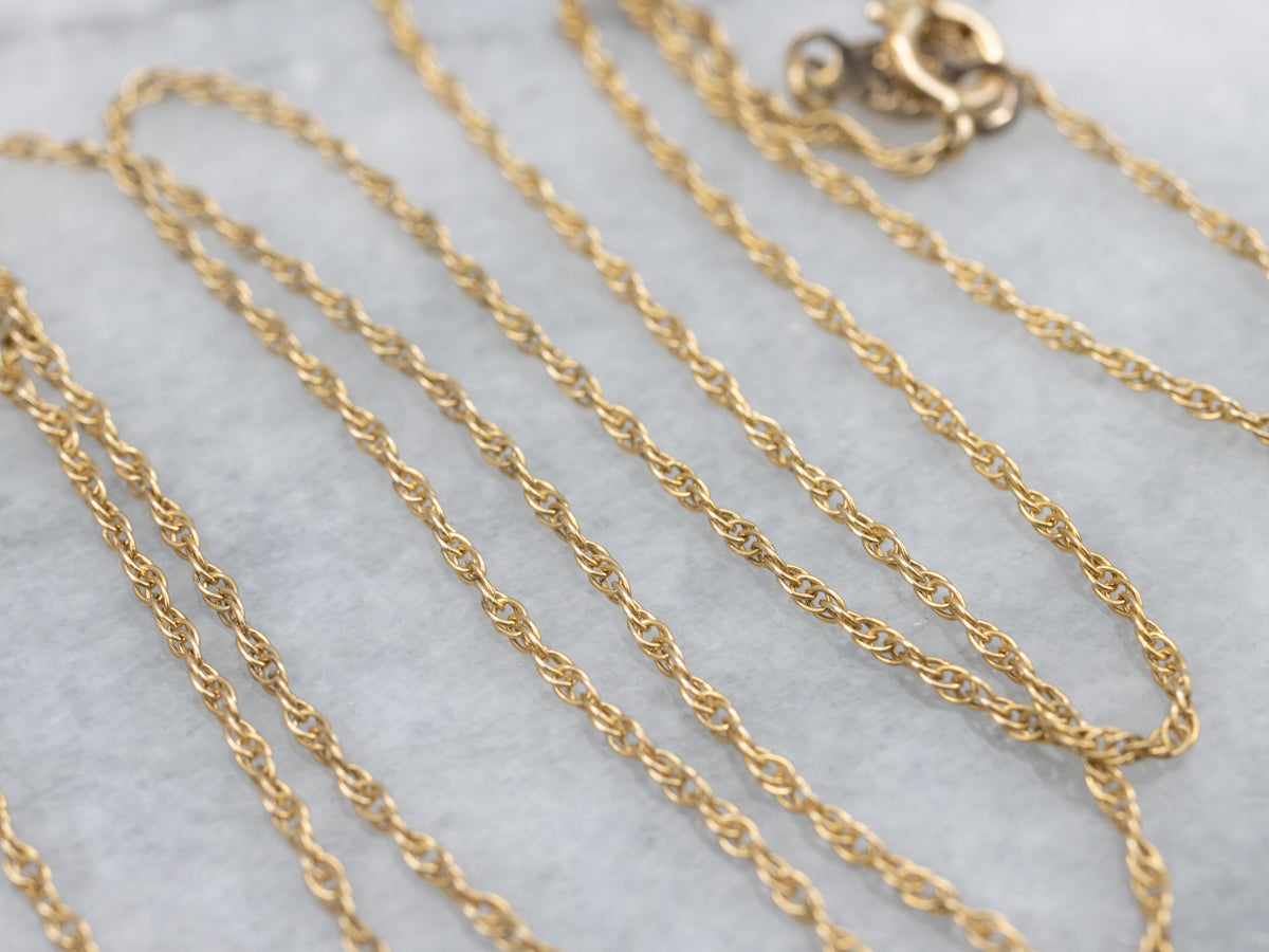 Long Yellow Gold Rope Chain