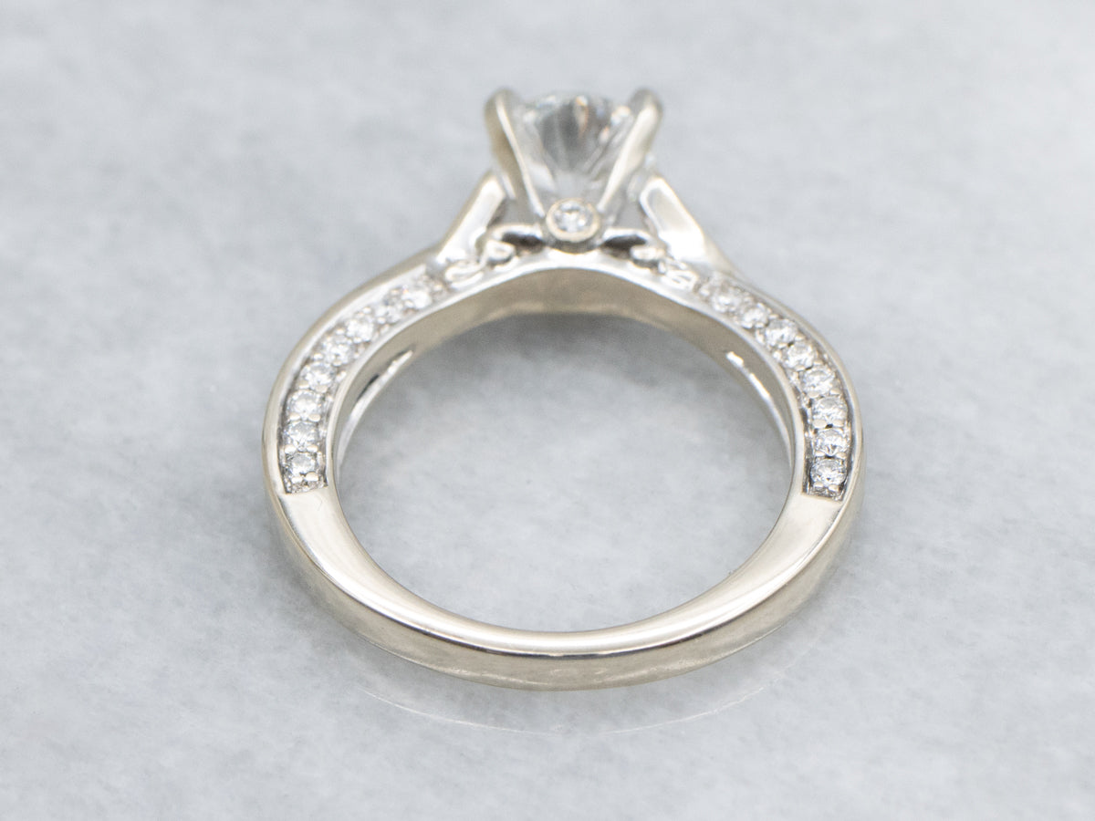 Crisscross Modern White Gold Diamond Engagement Ring