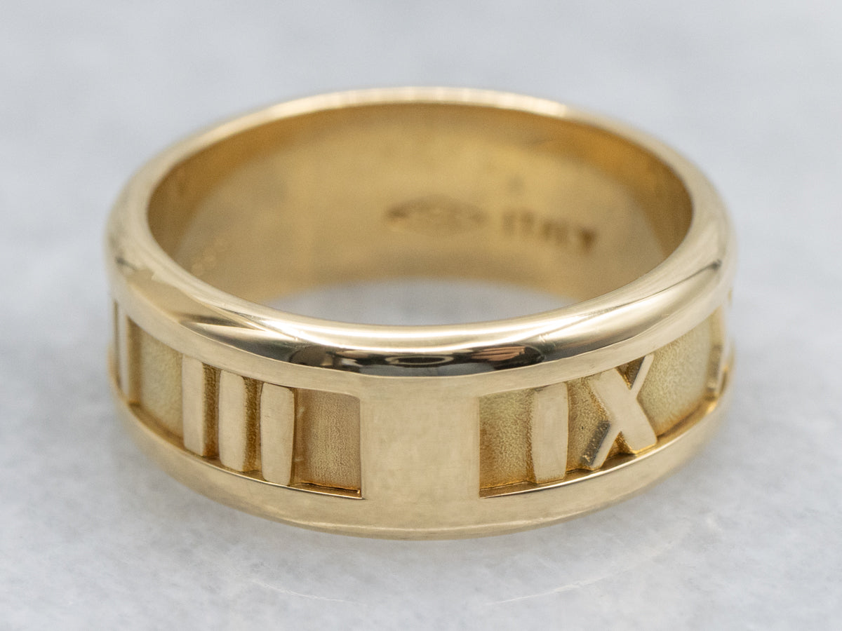 Tiffany & Co. 1995 Atlas Roman Numeral Pattern Band