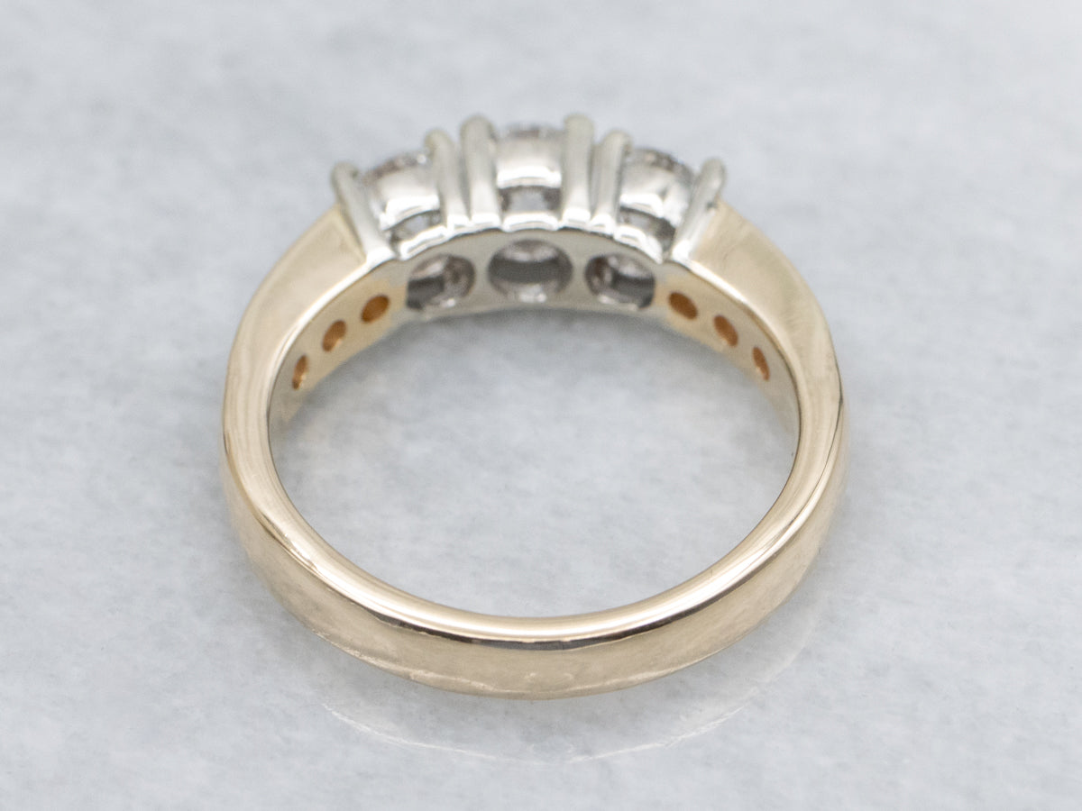 Classic Round Brilliant Three Stone Diamond Engagement Ring