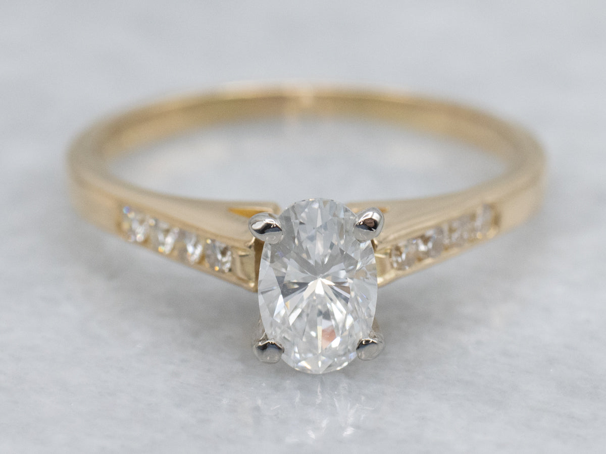 Oval-Cut Diamond in Vintage Jabel Solitaire Setting