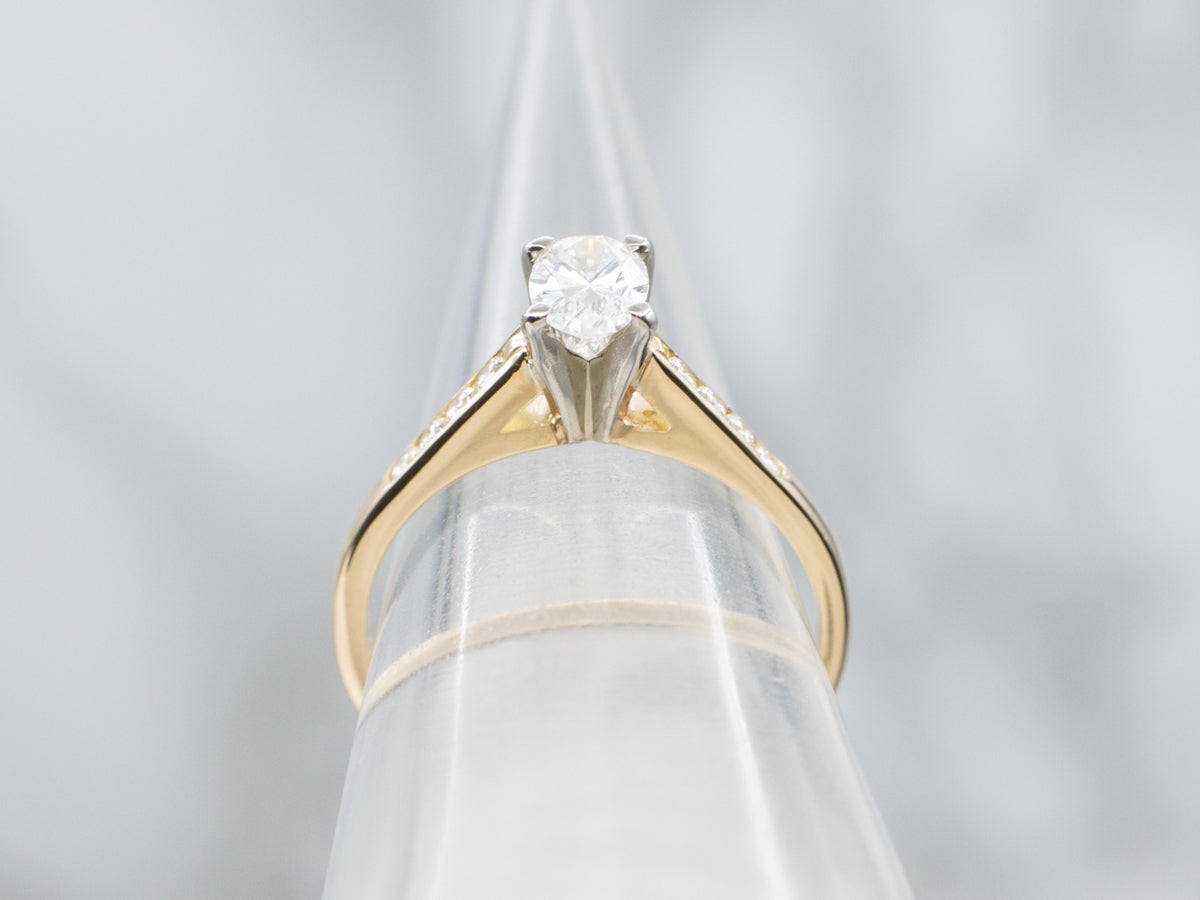 Oval-Cut Diamond in Vintage Jabel Solitaire Setting