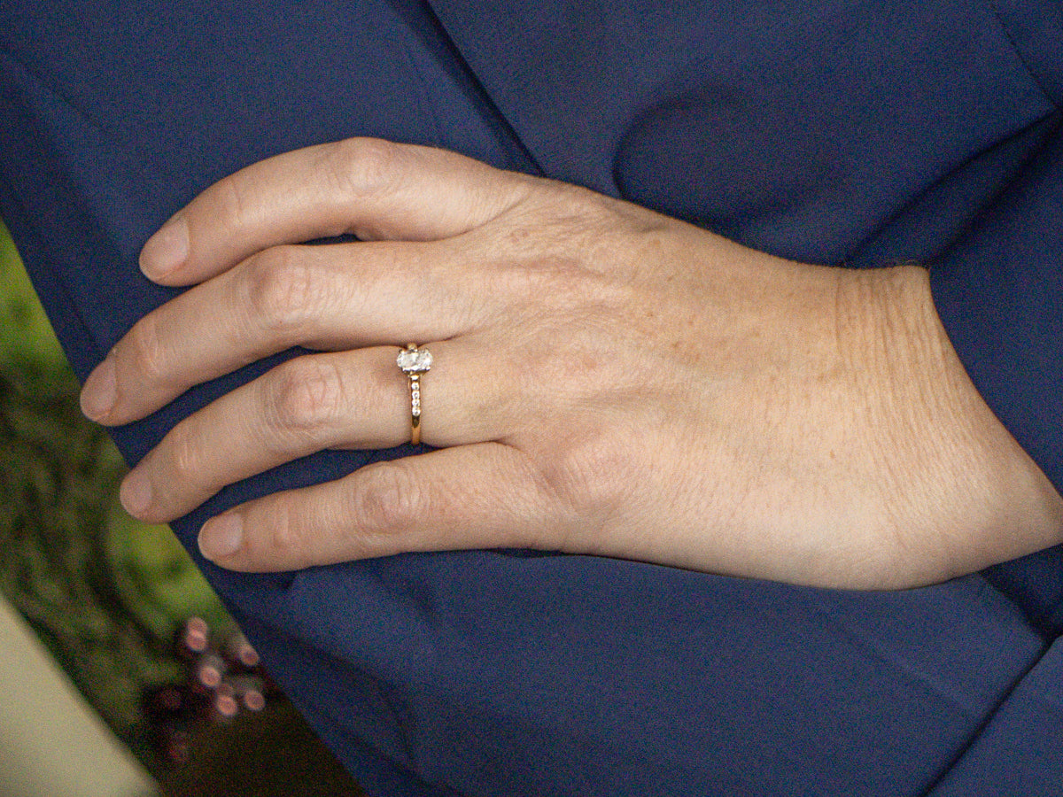 Oval-Cut Diamond in Vintage Jabel Solitaire Setting