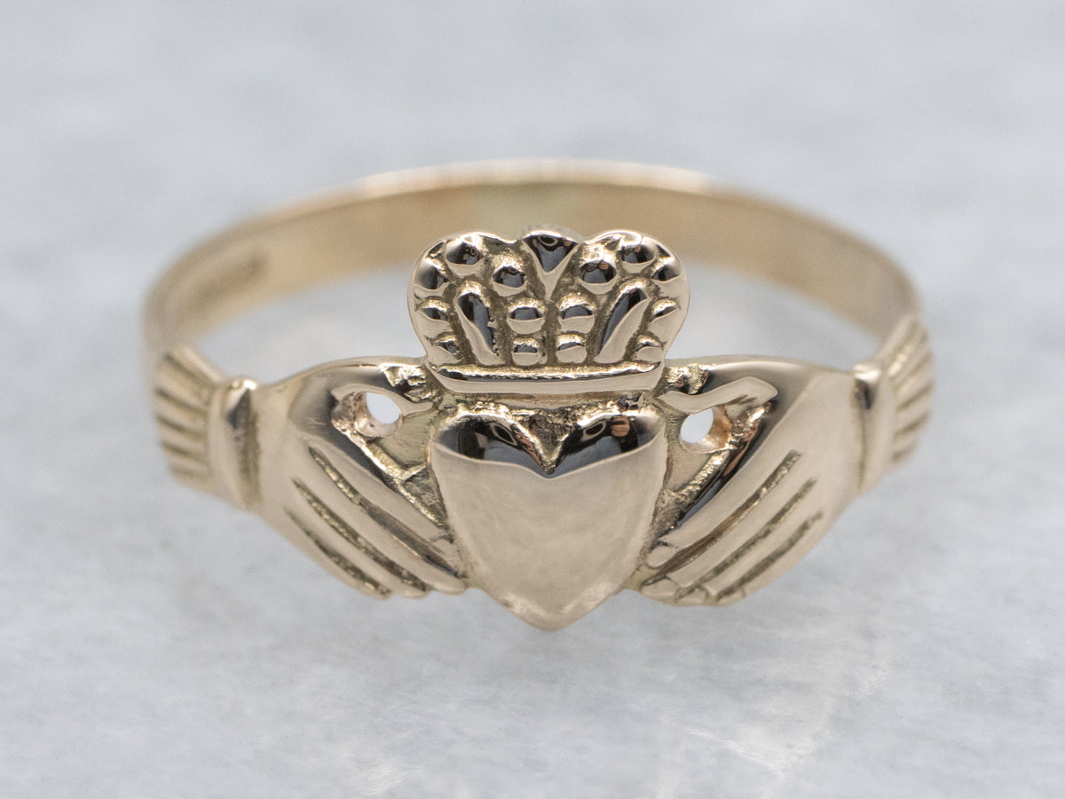 Traditional Yellow Gold Irish Claddagh Ring