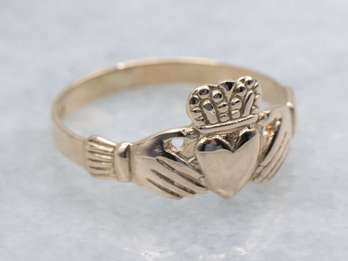 Traditional Yellow Gold Irish Claddagh Ring