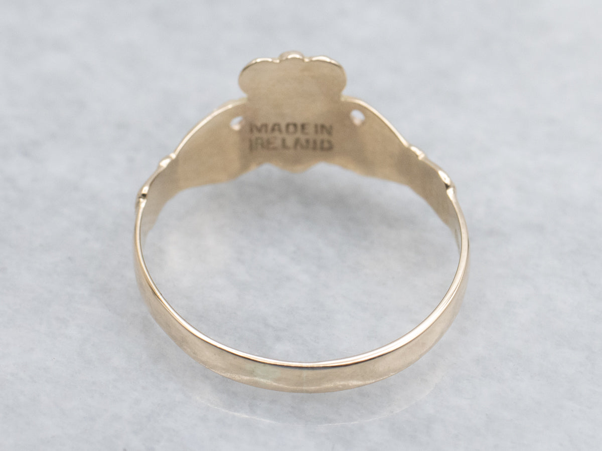 Traditional Yellow Gold Irish Claddagh Ring