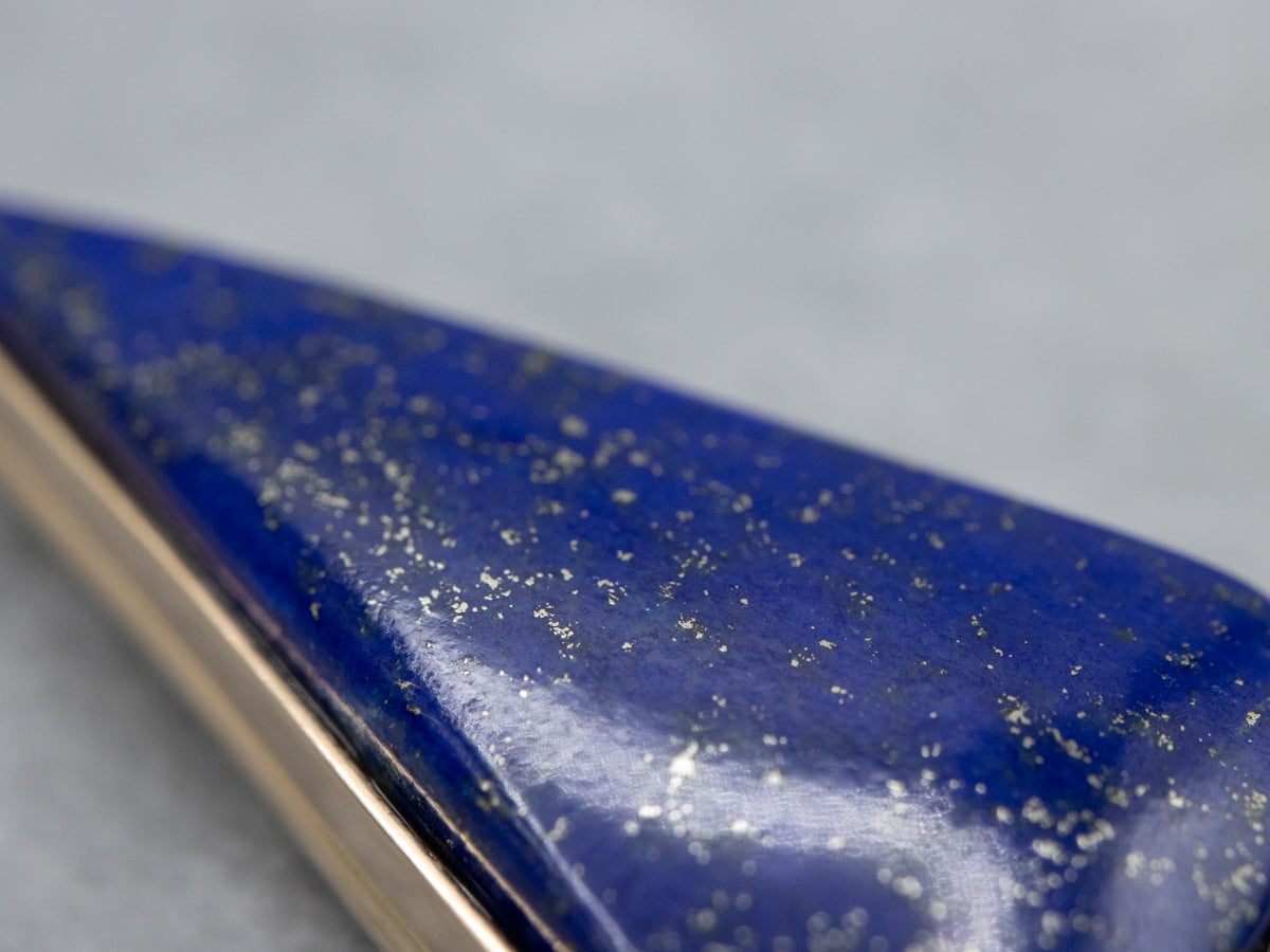 Bezel-Set Lapis and Gold Pendant