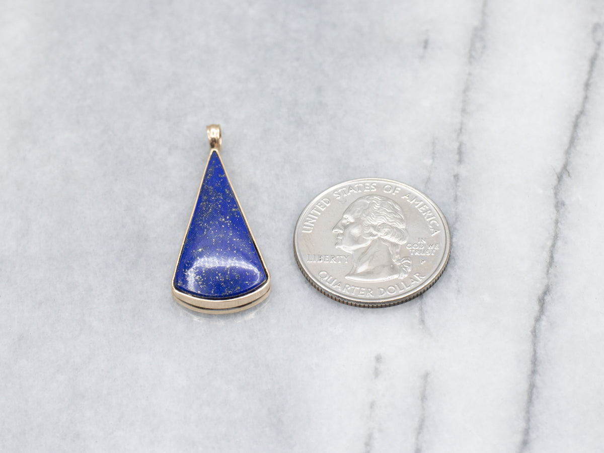 Bezel-Set Lapis and Gold Pendant