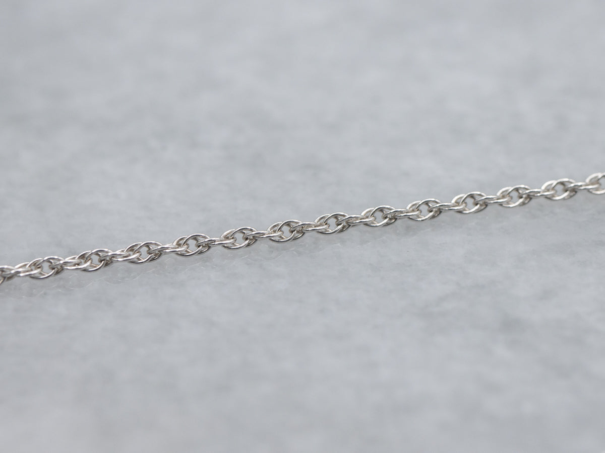 Delicate White Gold Rope Chain with Spring Ring Clasp
