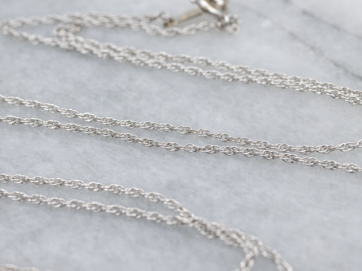 Delicate White Gold Rope Chain with Spring Ring Clasp