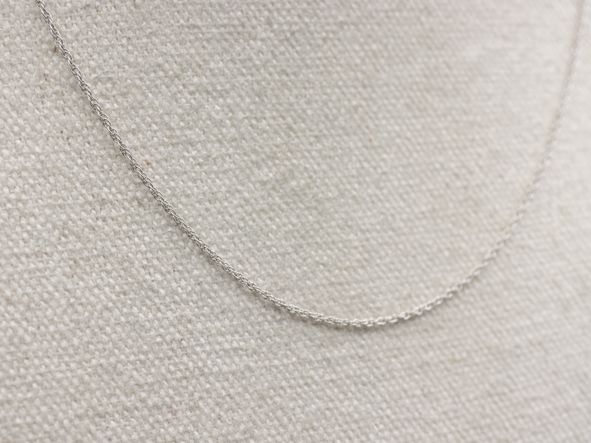 Delicate White Gold Rope Chain with Spring Ring Clasp
