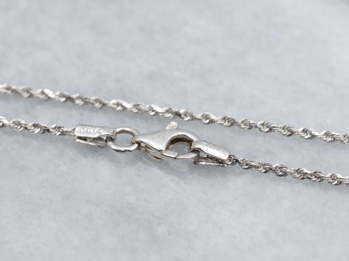 White Gold Rope Chain with Lobster Clasp