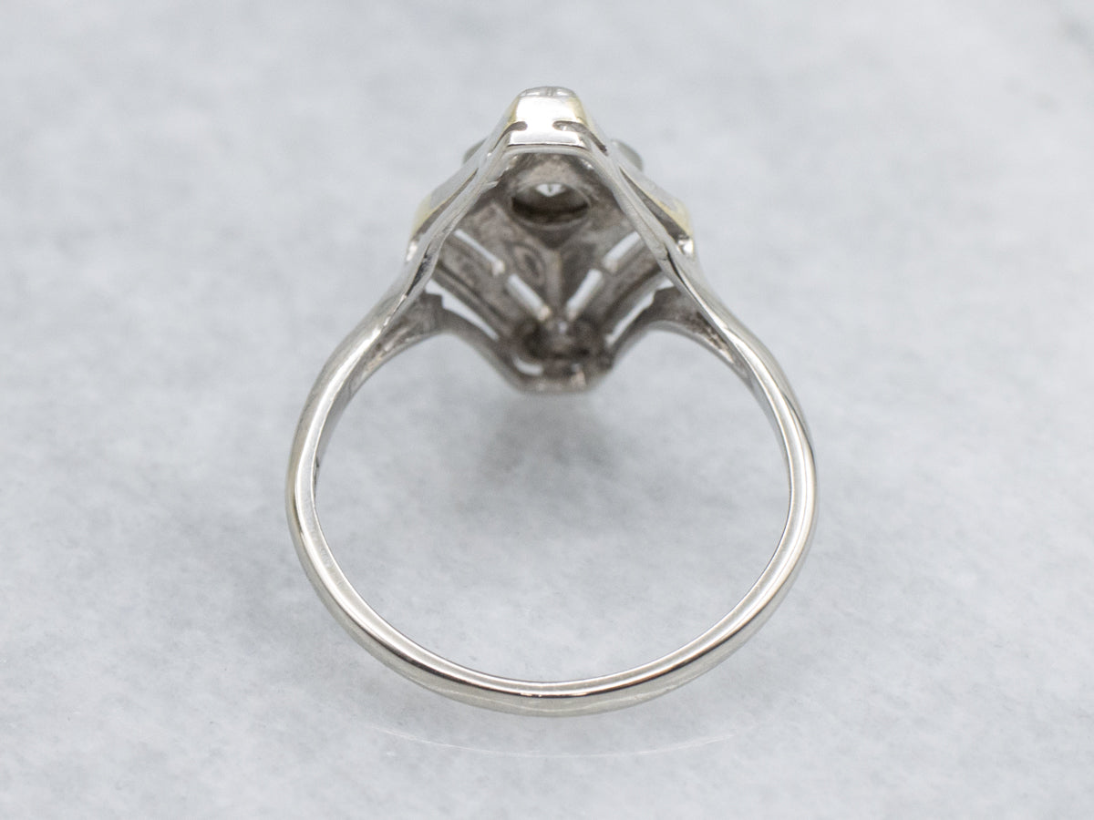 Art Deco European Cut Diamond Dinner Ring