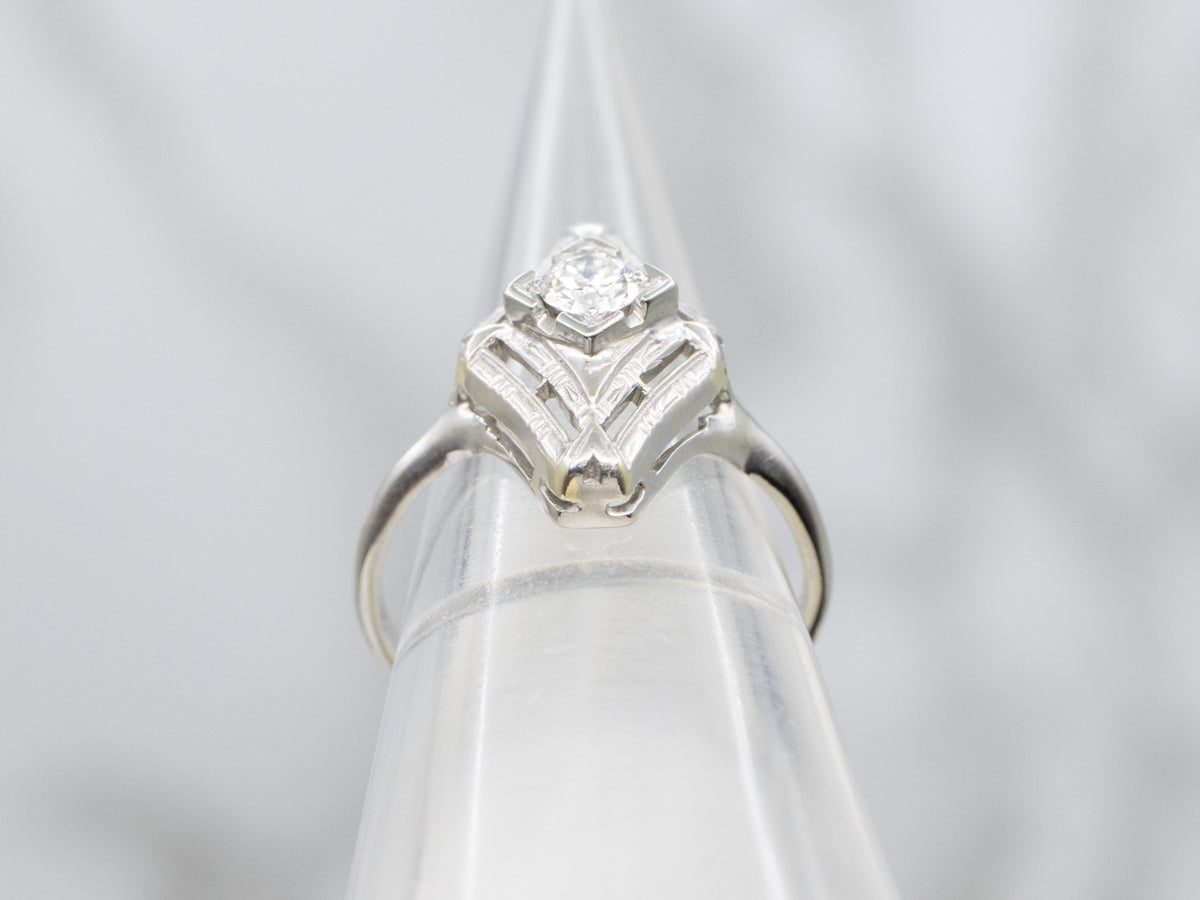 Art Deco European Cut Diamond Dinner Ring