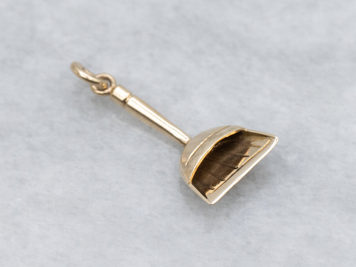 Vintage Gold Dust-Pan Charm Pendant