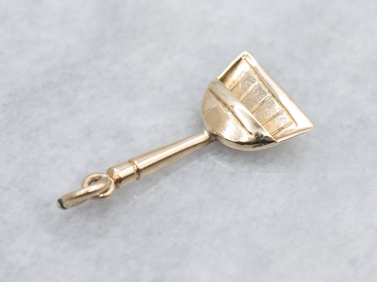Vintage Gold Dust-Pan Charm Pendant