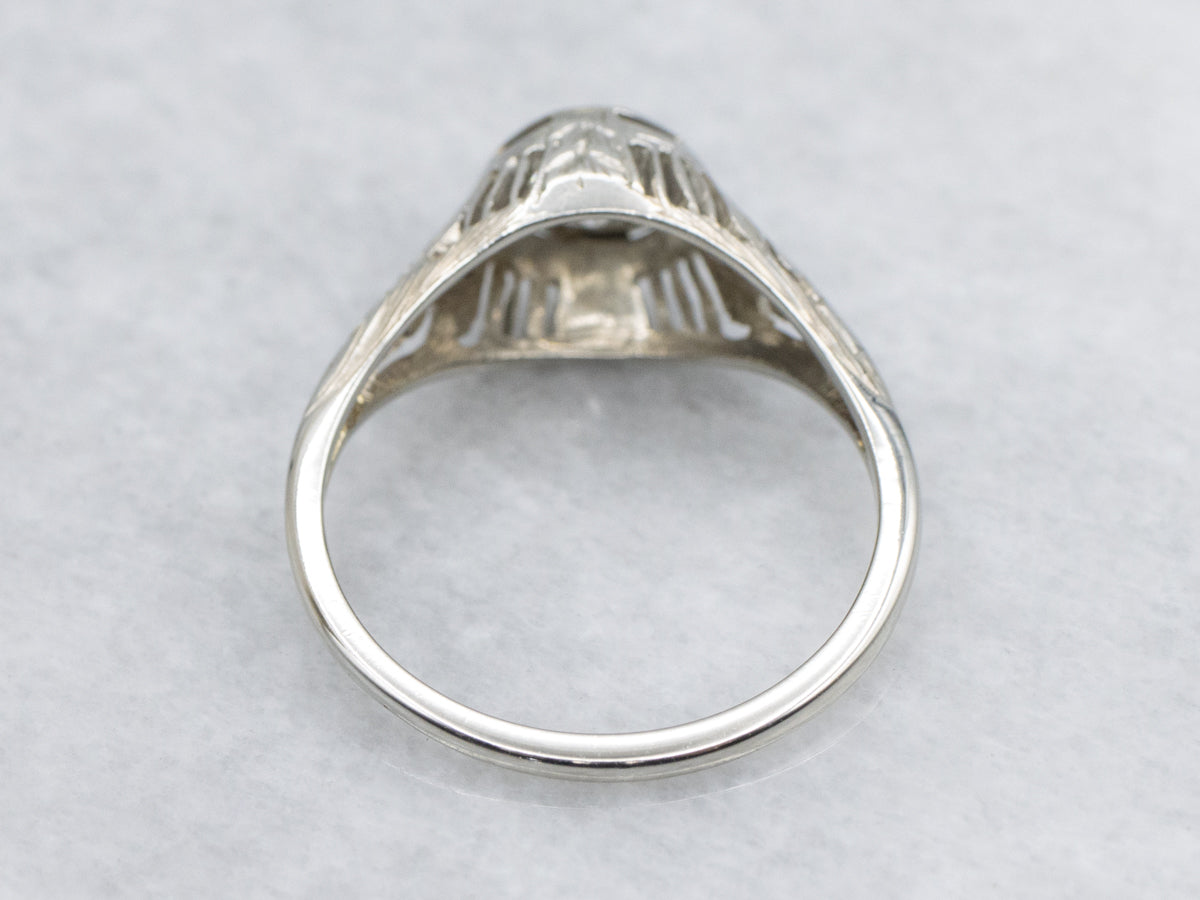 Art Deco Era Belais Diamond Filigree Engagement Ring